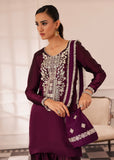 Allure By Ih - Raisin Thai Silk Suit For Women - Deep Purple - 3 Piece