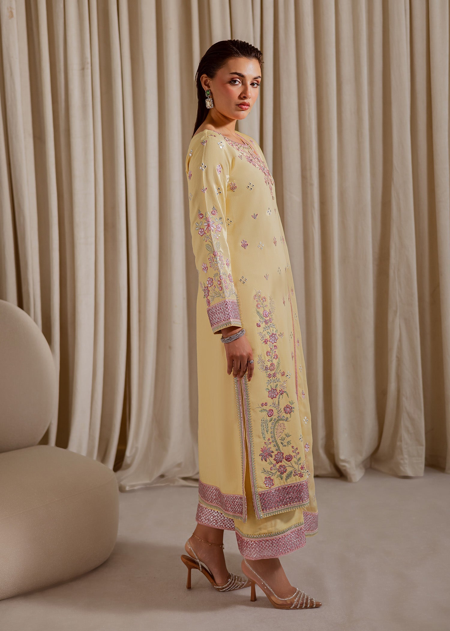 Allure by Ih - NIGHAR - Lemon Yellow - 3 Piece