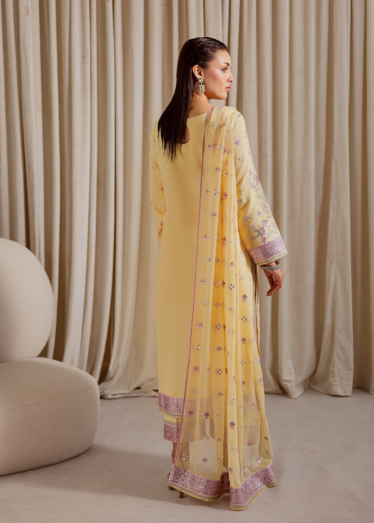 Allure by Ih - NIGHAR - Lemon Yellow - 3 Piece