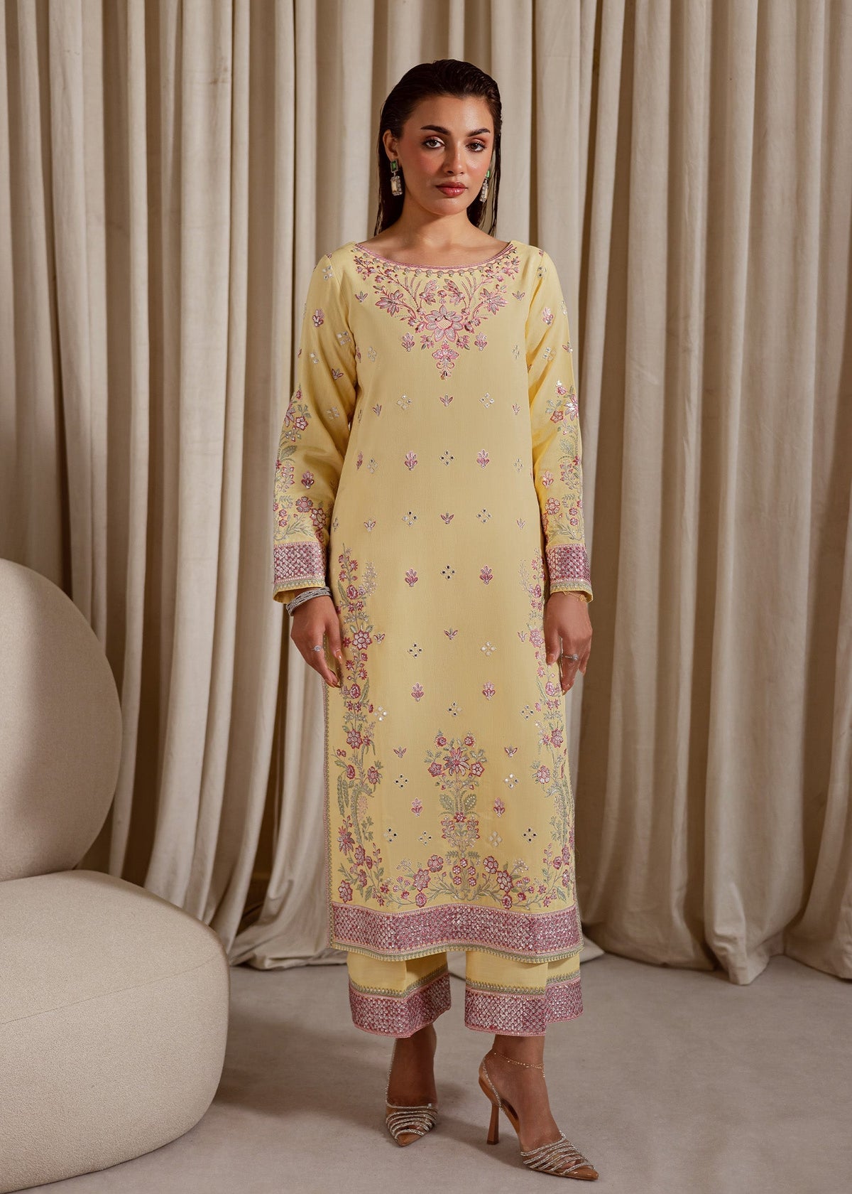 Allure by Ih - NIGHAR - Lemon Yellow - 3 Piece