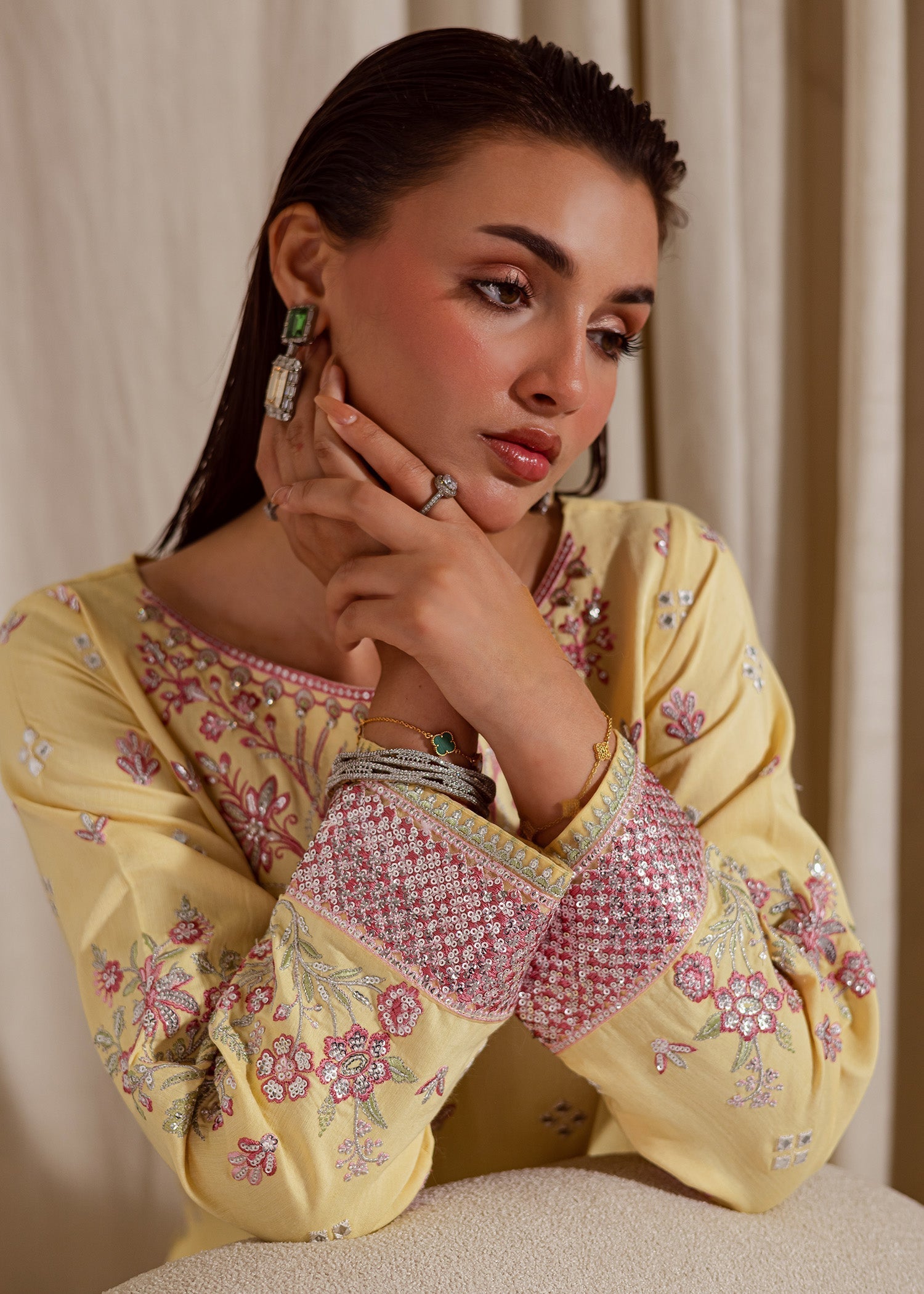 Allure by Ih - NIGHAR - Lemon Yellow - 3 Piece