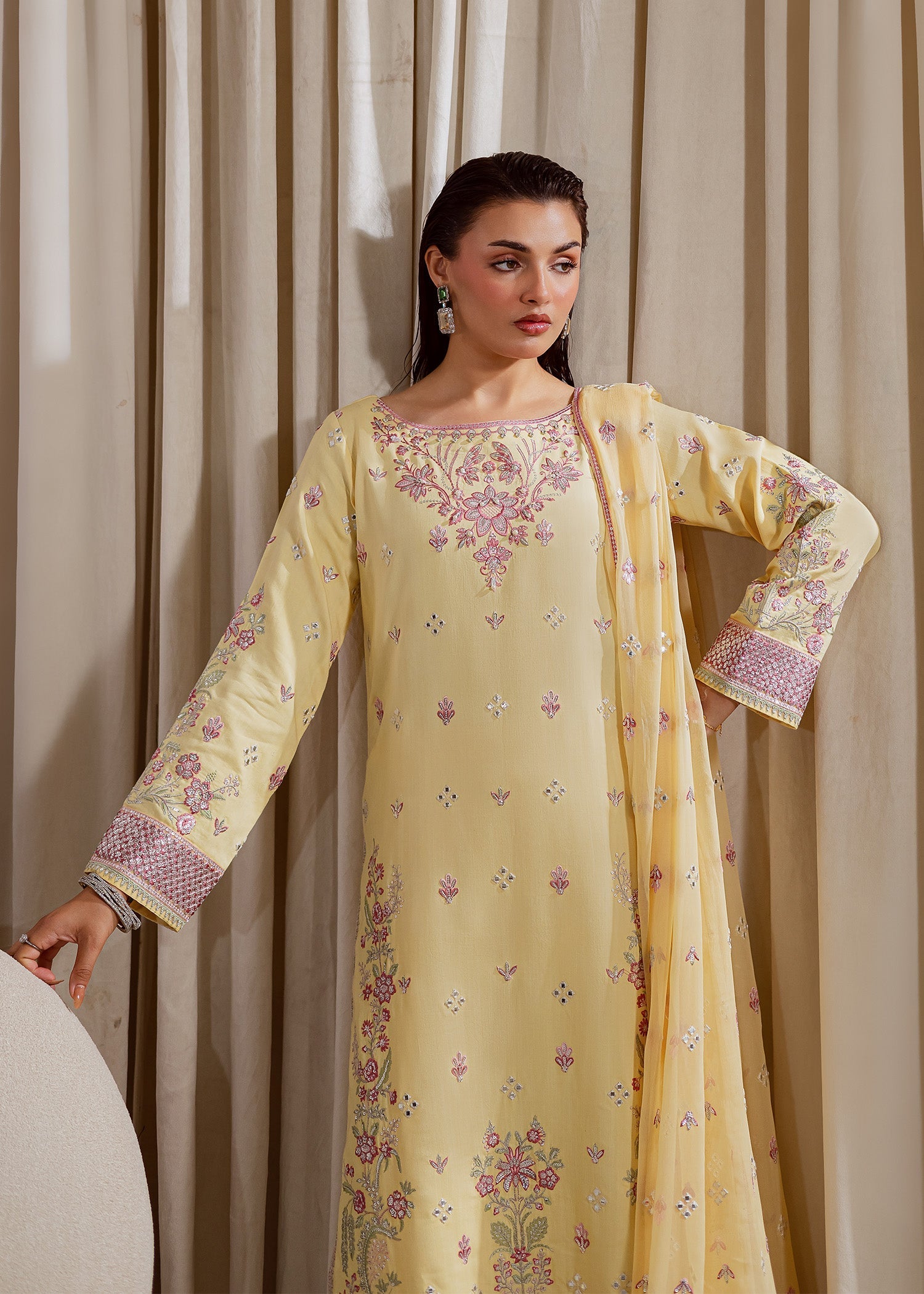 Allure by Ih - NIGHAR - Lemon Yellow - 3 Piece