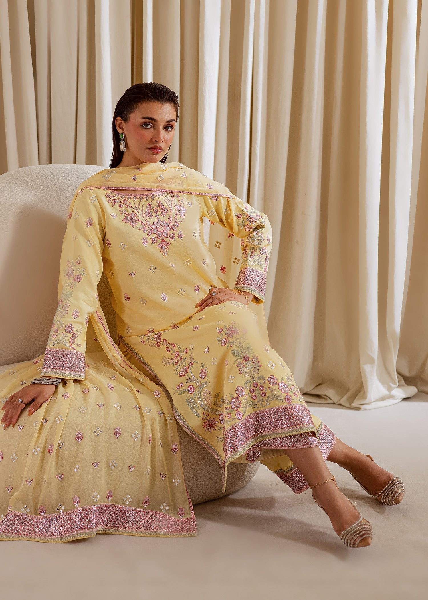 Allure by Ih - NIGHAR - Lemon Yellow - 3 Piece