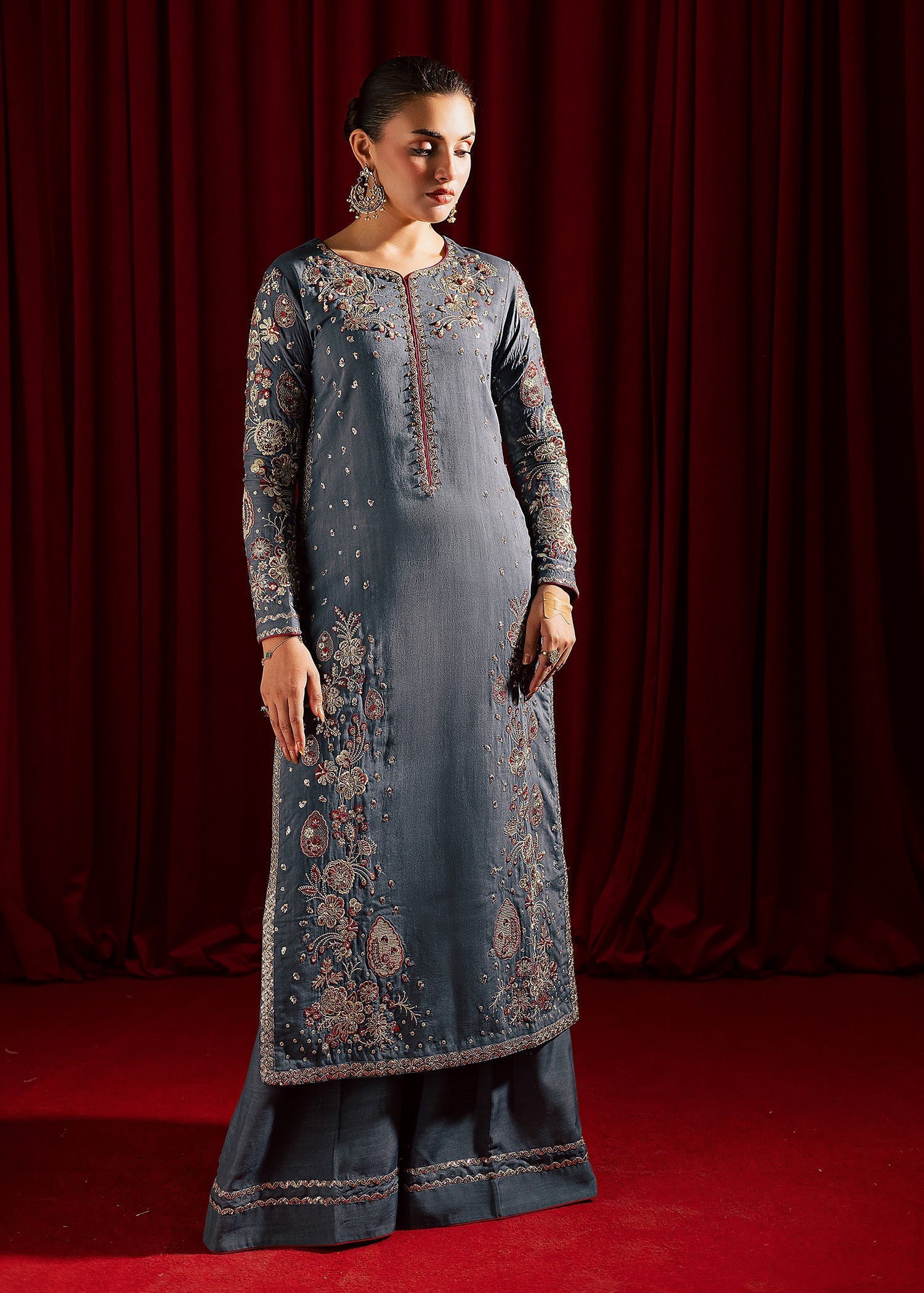 Allure by Ih - JHOOMAR - Grey - 3 Piece