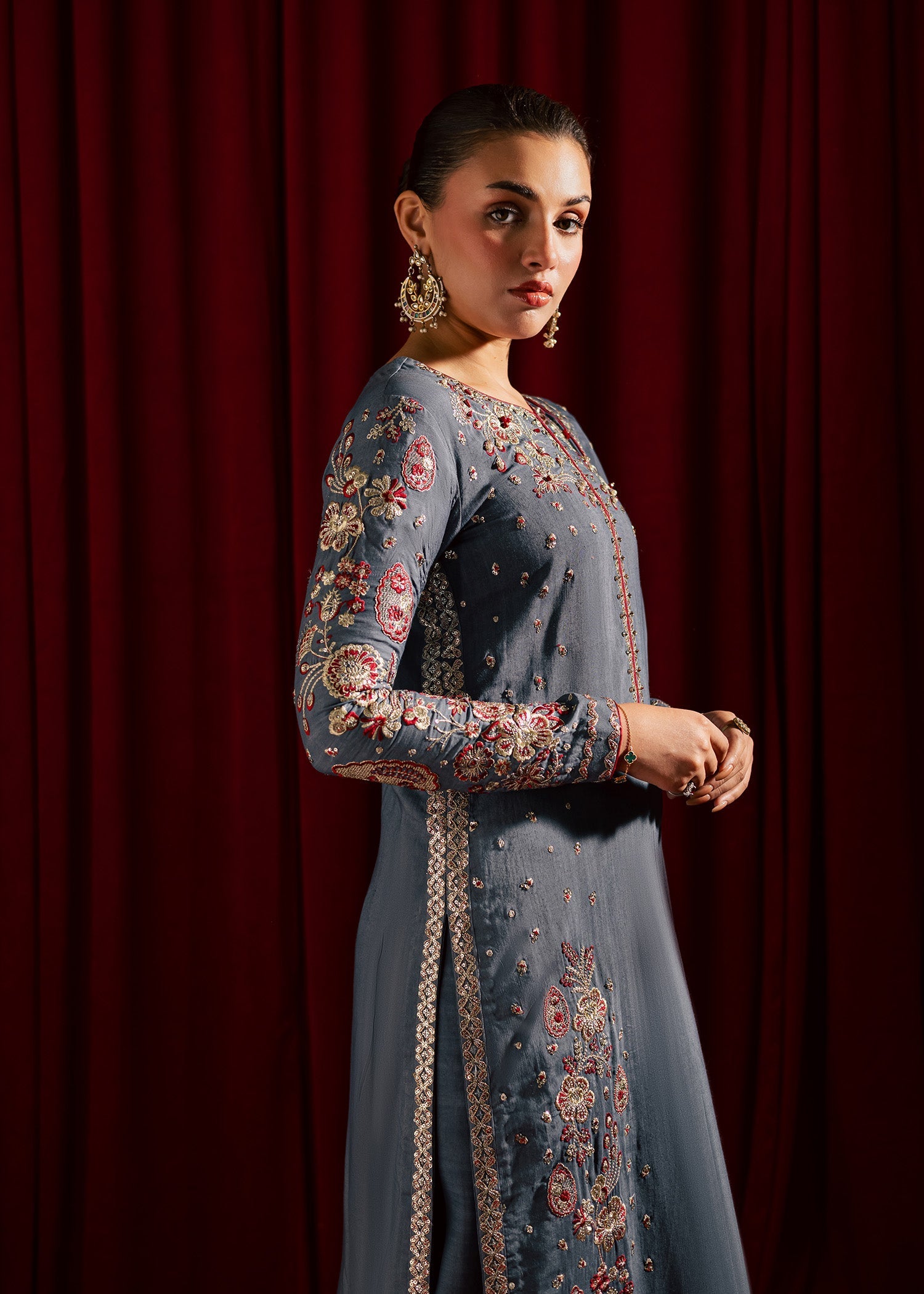 Allure by Ih - JHOOMAR - Grey - 3 Piece