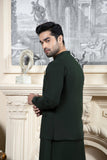 Shahjahan - Bottle Green Kurta Trouser with Waistcoat For Men