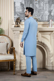 Shahjahan SKy Blue Kurta Trouser 2 Piece Suit