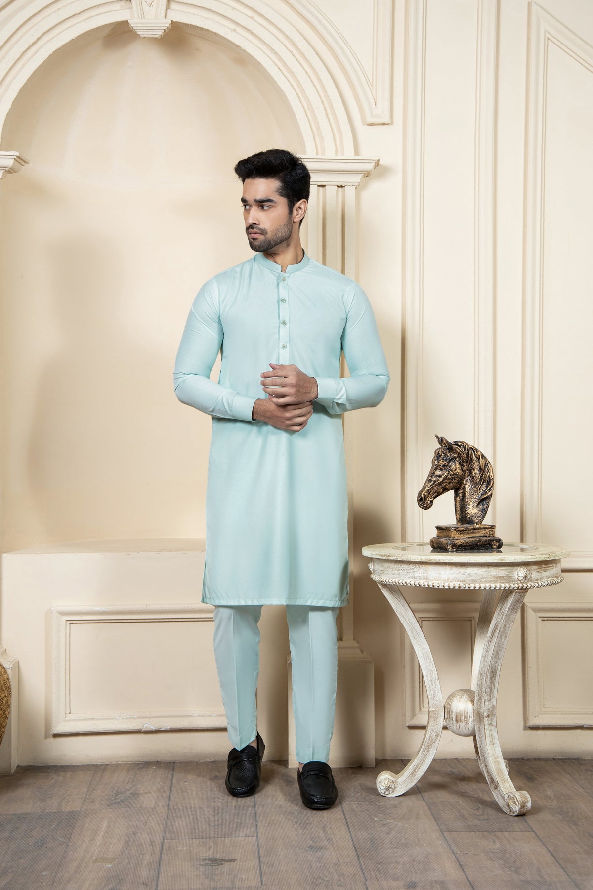 Shahjahan Aquamarine Kurta Trouser 2 Piece Suit