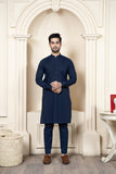 Shahjahan Navy Blue Soft Cotton Kurta Trouser 2 Piece Suit