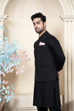 Shahjahan - Black Soft Cotton Kurta Trouer with waistcoat For Men