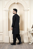 Shahjahan - Black Soft Cotton Kurta Shalwar with waistcoat For Men