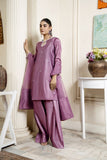Laleen - Manzar Katan Silk Suit For Women - Mauve - 3 Piece