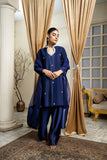 Laleen - Roshni Katan Silk Suit For Women - Blue - 3 Piece