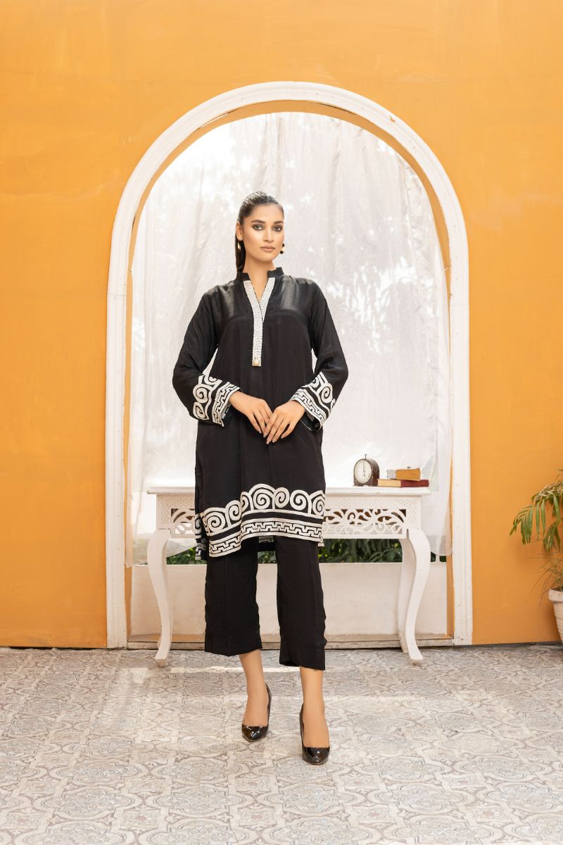 Anayra Amal - Simt - Black - Dull Silk - 2 Piece