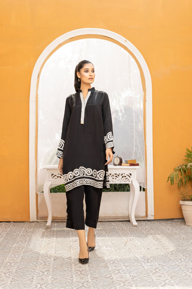 Anayra Amal - Simt - Black - Dull Silk - 2 Piece