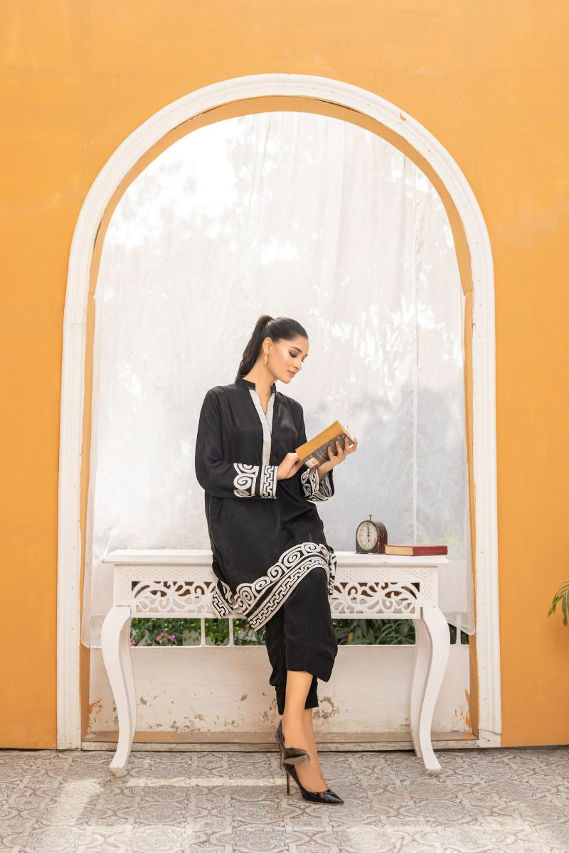 Anayra Amal - Simt - Black - Dull Silk - 2 Piece