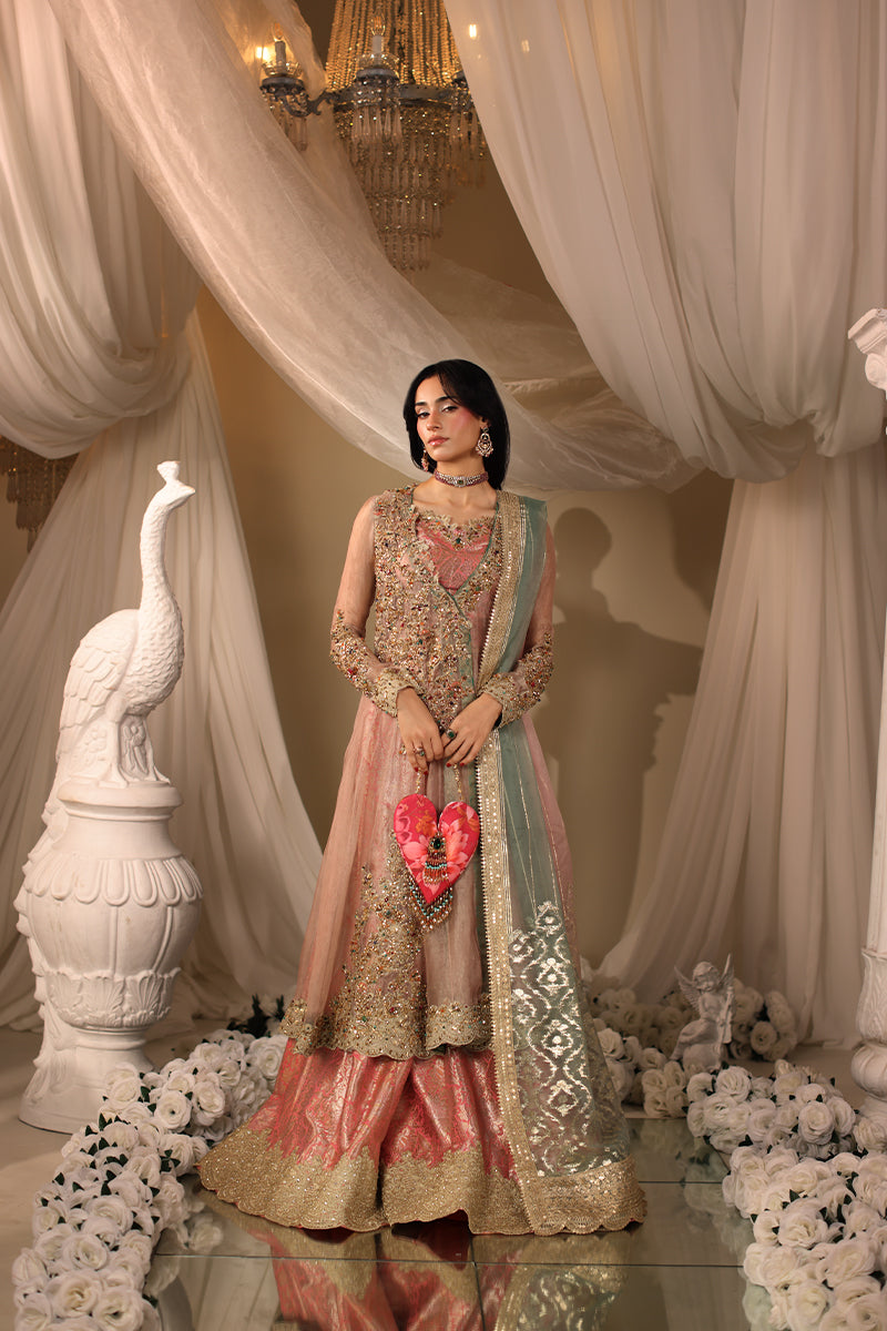Musferah Saad Mughal Blossom Anghrakha Pink 3 Piece