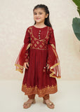 Modest - Gulnar - Rawsilk - Maroon - 3 Piece