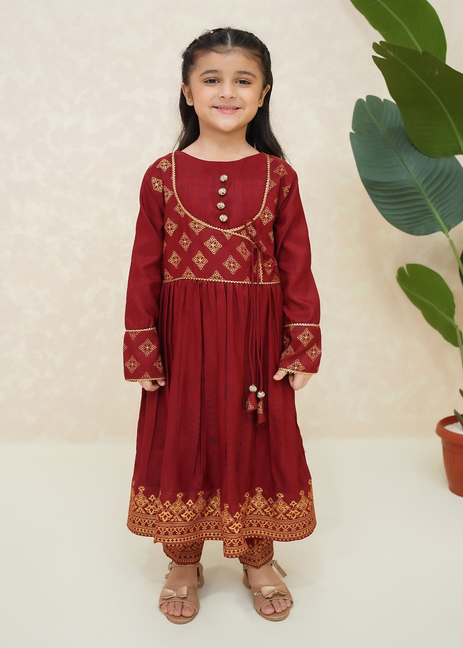 Modest - Gulnar - Rawsilk - Maroon - 3 Piece