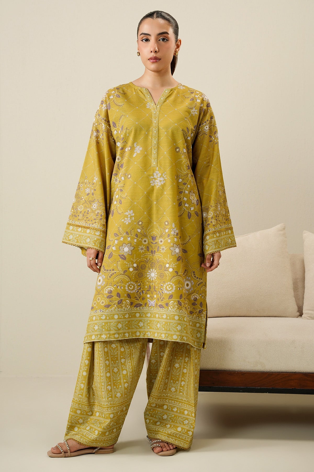 Cross Stitch - Amber Bling - 2 Piece -  Khaddar Linen Suit - Unstitch