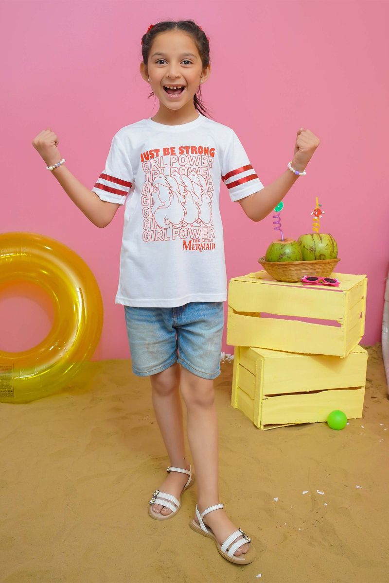 Modest - Girl Power Graphic Tee - White - Jersey - 1 Piece