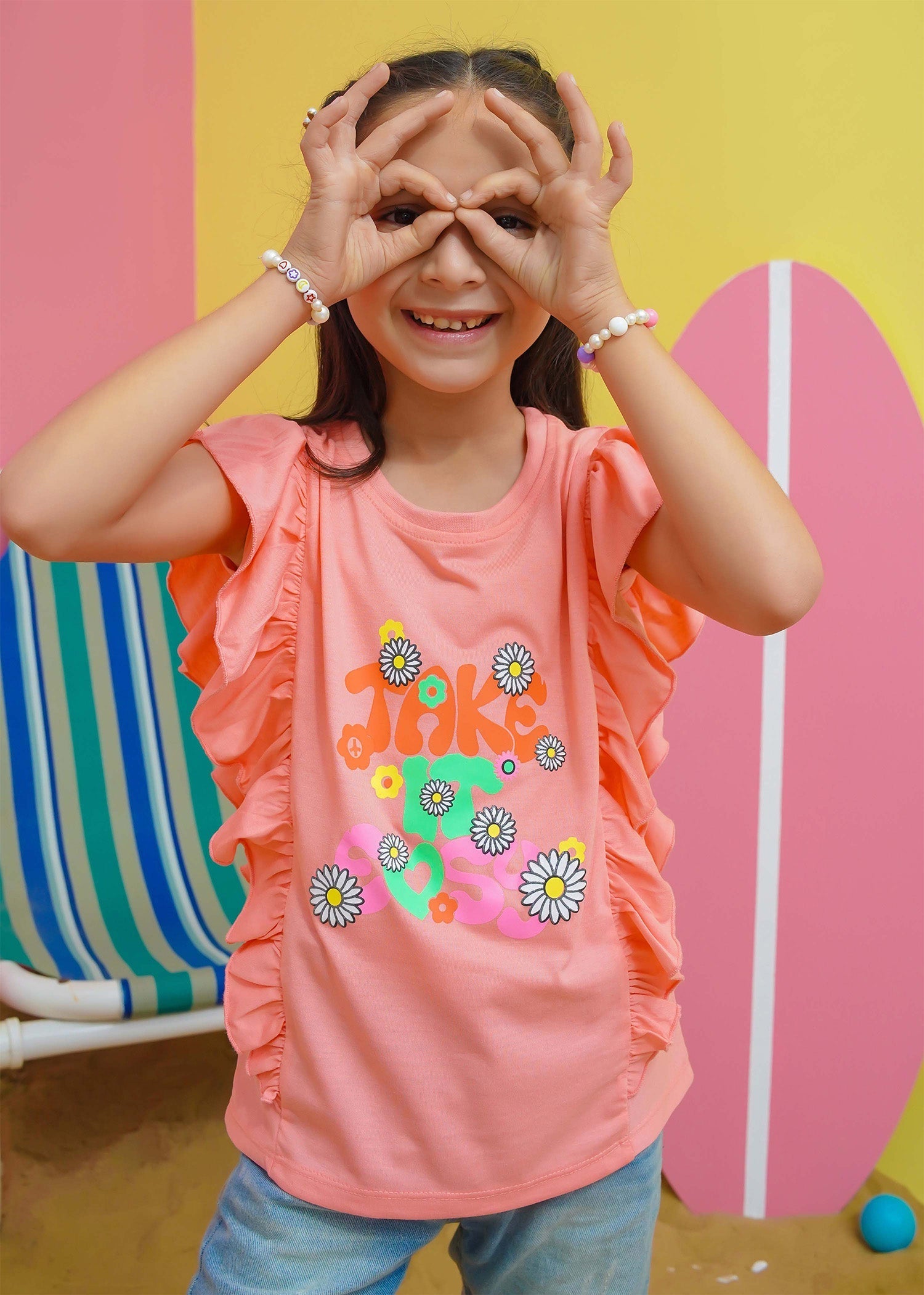 Modest - Girls Summer Tee - Peach - Jersey - 1 Piece