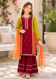 Modest - Rawsilk Embroidered Gharara For Girl - Multi - 3 Piece