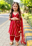 Modest - Net Embroidered Suit For Girl -  3 Piece
