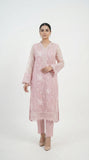 Reema Ahsan - Maven Organza Suit For Women - Pink - 4 Piece