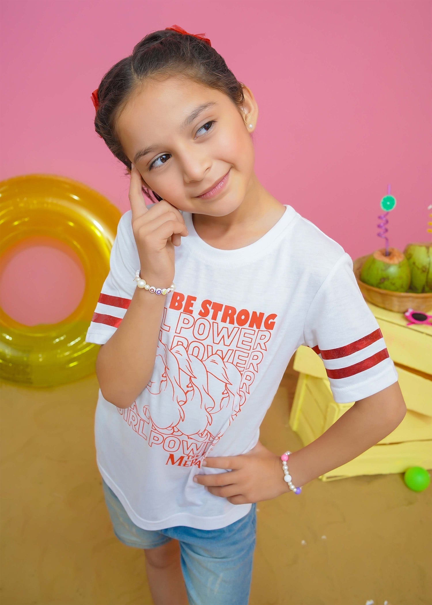 Modest - Girl Power Graphic Tee - White - Jersey - 1 Piece