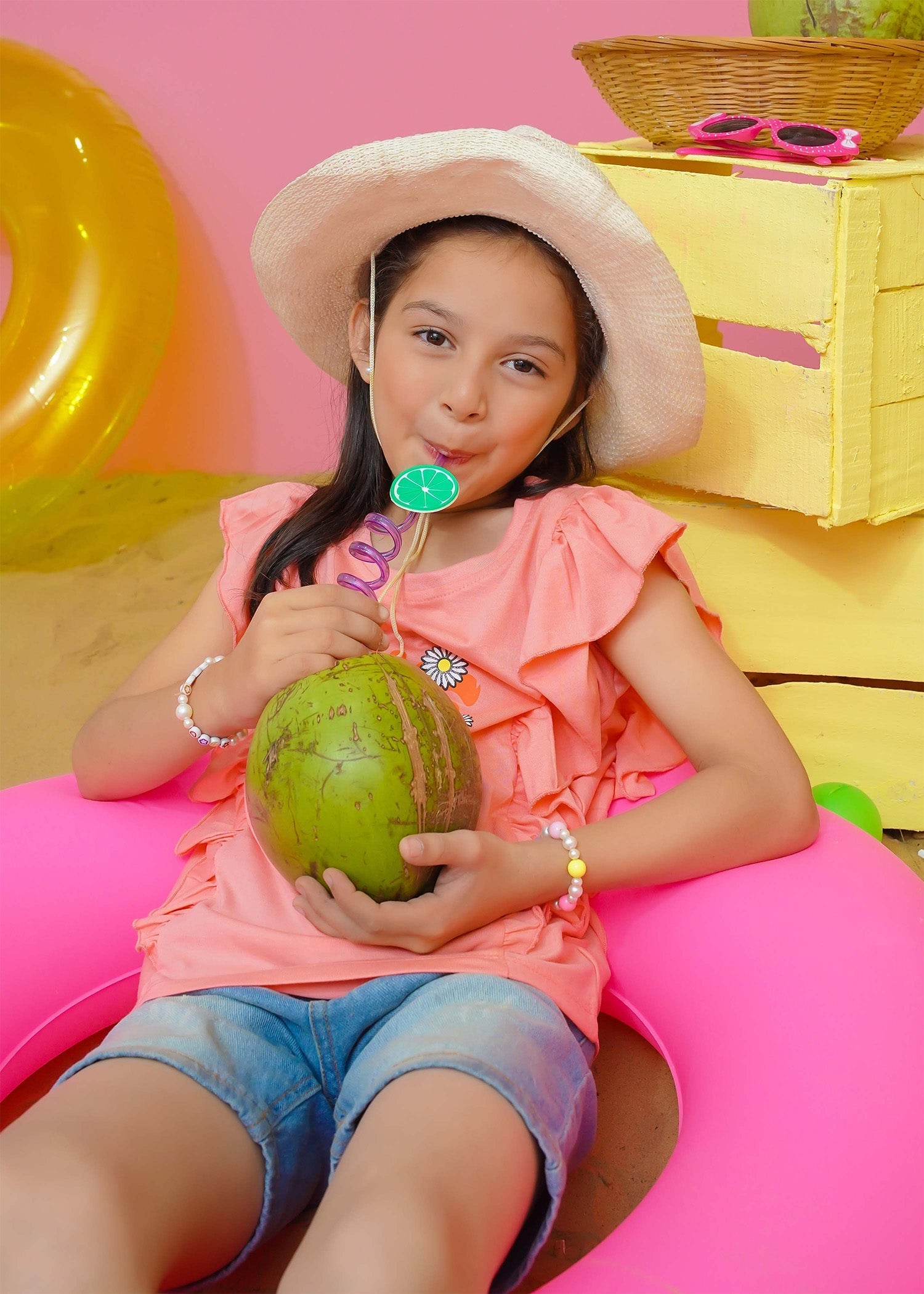 Modest - Girls Summer Tee - Peach - Jersey - 1 Piece