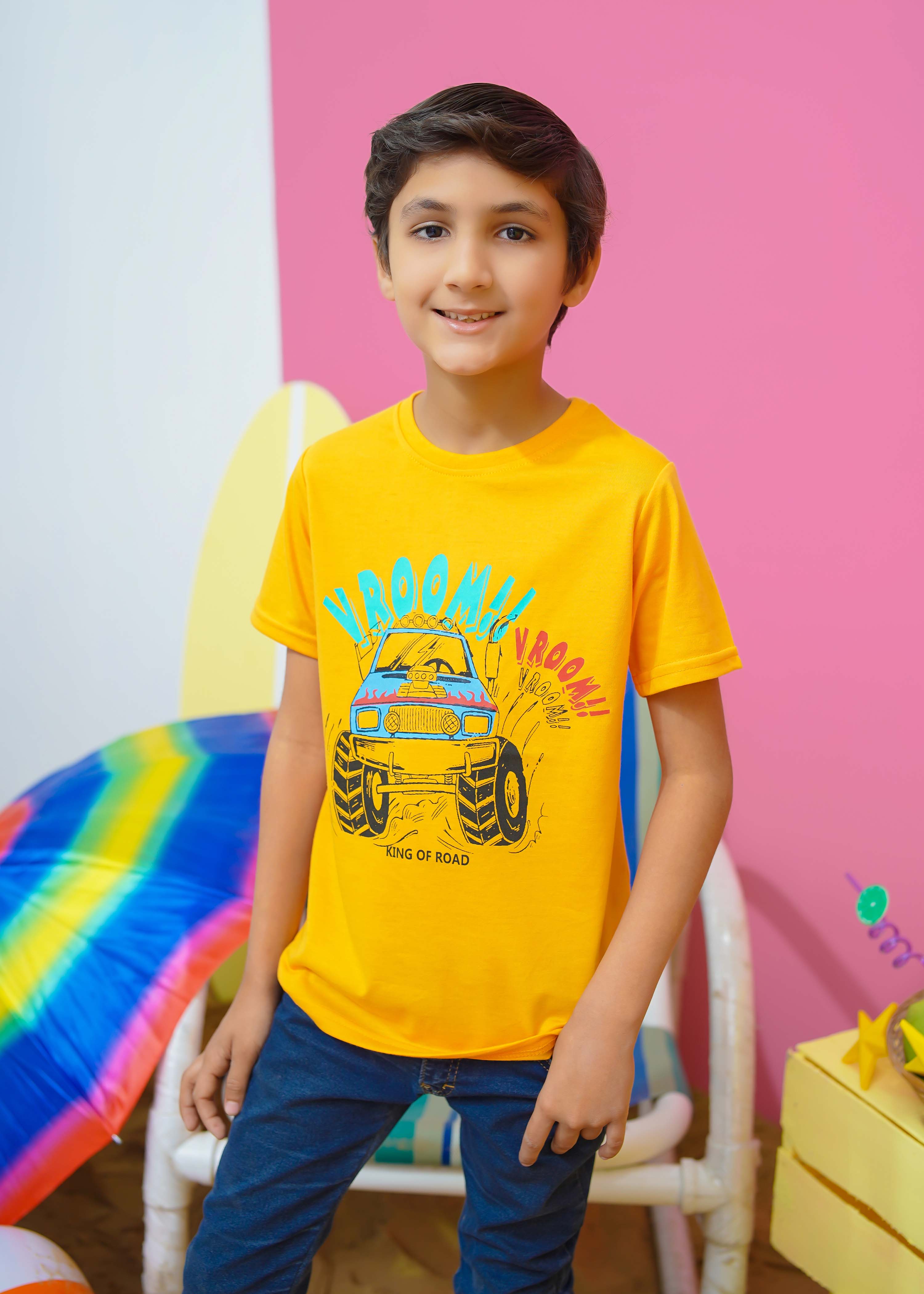 Modest - Truck Graphic Tee - Yellow - Jersey - 1 Piece