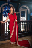 Kaanchi London - Lal Rukh Georgette Saree For Women - Red - 2 Piece