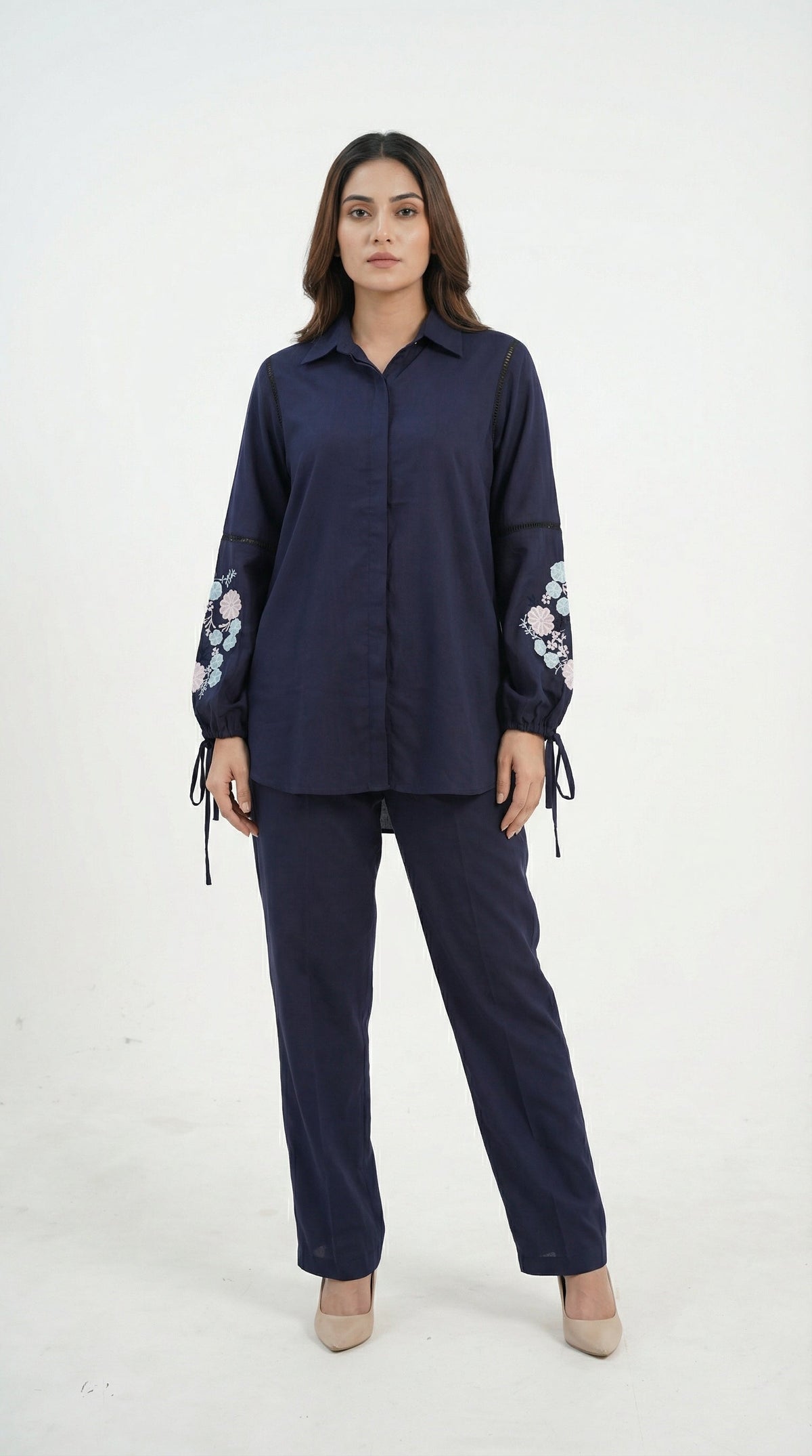 Reema Ahsan - Izzy Lawn Suit For Women - Navy Blue - 2 Piece