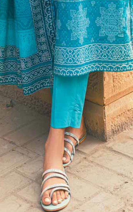 Oaks - Women Ferozi Lawn Trouser  - 1 Piece