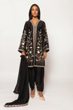 Gulenoor Midnight Birds Tunic Black 3 Piece
