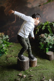 Hummingbirdspk - Moss Green cotton pull up chinos - 1 Piece