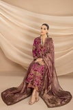 Nilofer Shahid - Magenta Embellished Tissue Organza Shirt with Khimkhaab Pants & Tissue Dupatta - 3 Piece - Studio by TCS