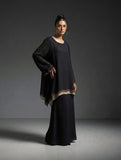 Gulabo - Terra Flow Set Blended Chiffon Suit For Women - Black Brown Beige - 2 Piece