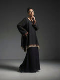 Gulabo - Terra Flow Set Blended Chiffon Suit For Women - Black Brown Beige - 2 Piece