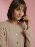 Gulabo - Sable Set Blended Cape Suit For Women - Biege - 2 Piece