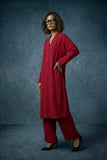 Gulabo - Blended Crepe Suit For Women - Reddish Red - 2 Piece
