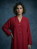 Gulabo - Blended Crepe Suit For Women - Reddish Red - 2 Piece