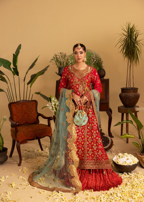 Sara Jahan - Rang E Bahar Chiffon Embroidered Suit For Women - Red - 3 Piece