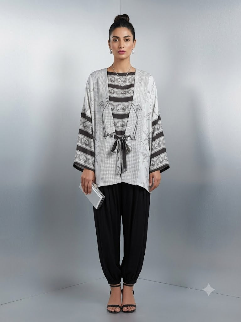 Maheen Khan Silsila Set Jacket Black 2 Piece