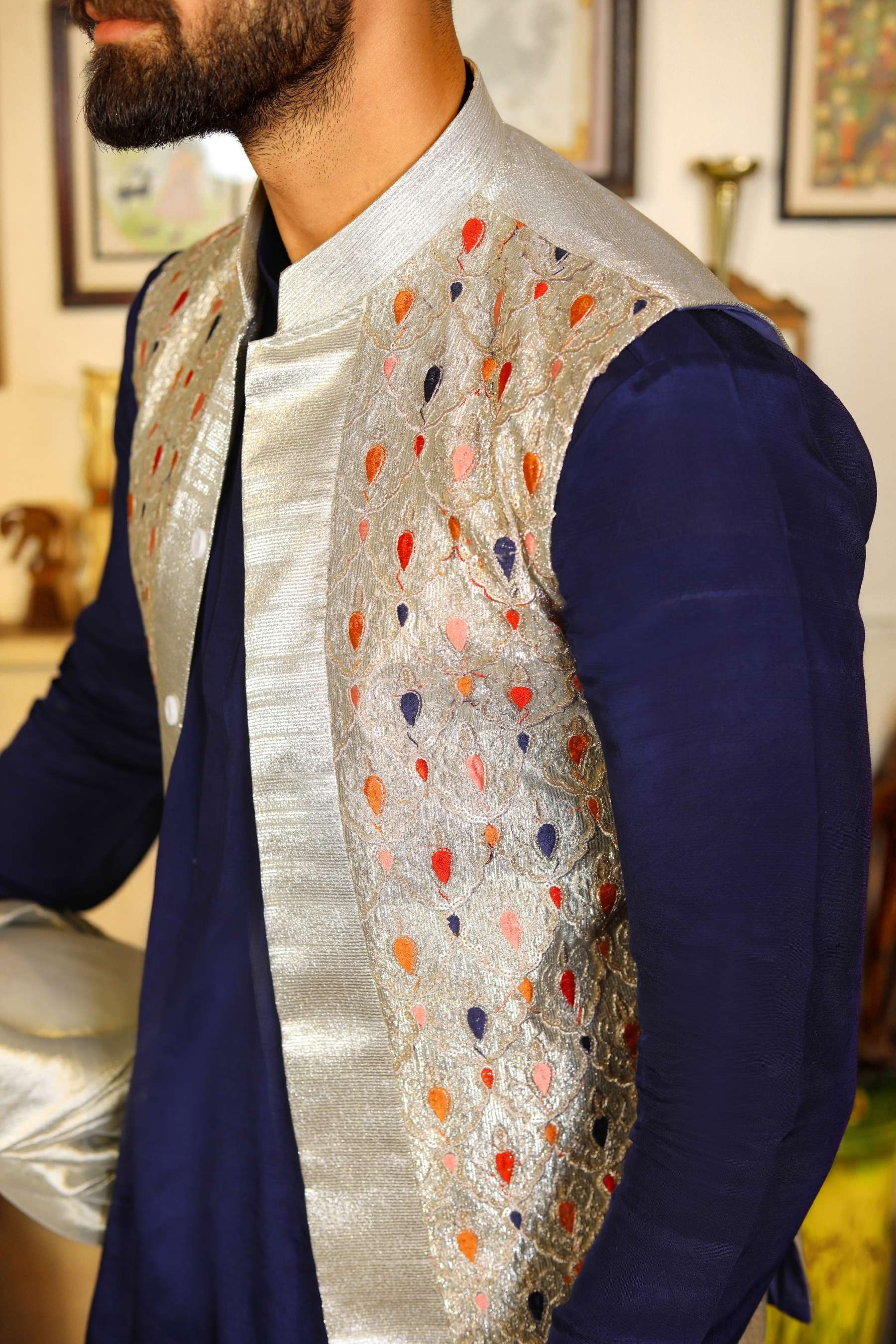 Ashraf Color Arif Ashraf - Neelam - Royal Blue - Tissue & Raw Silk - 3 Piece ...