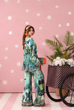 Musferah Saad - Azure Ambush Printed Silk Suit For Women - 3 piece