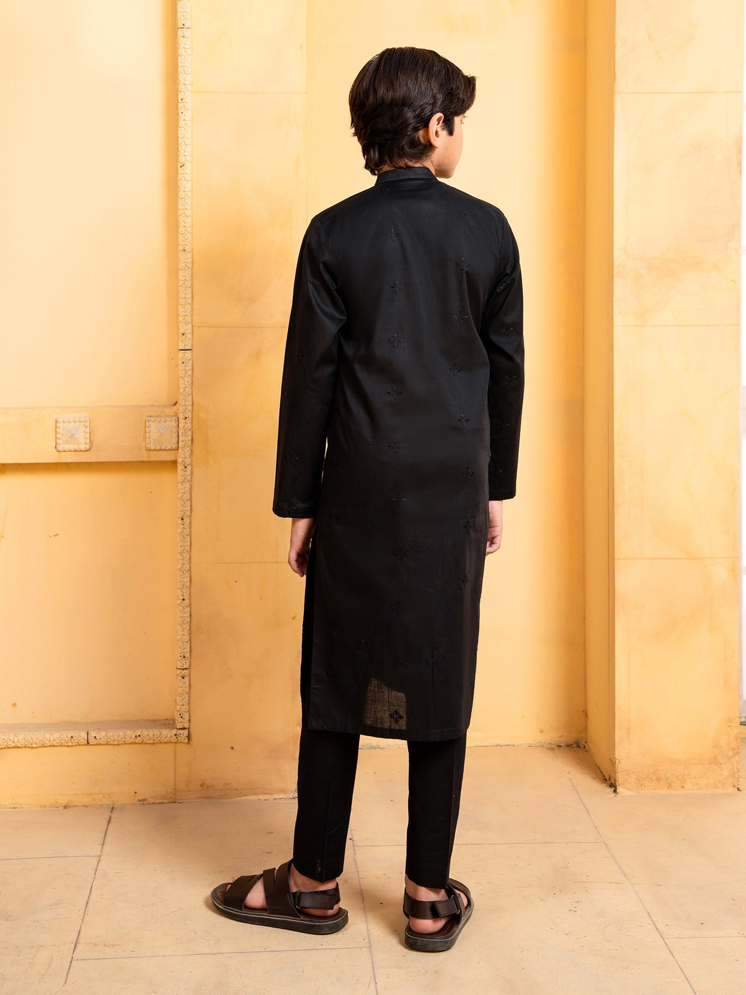 Shahjahan - Black Embroidered Kutra Trouser - 2 Piece
