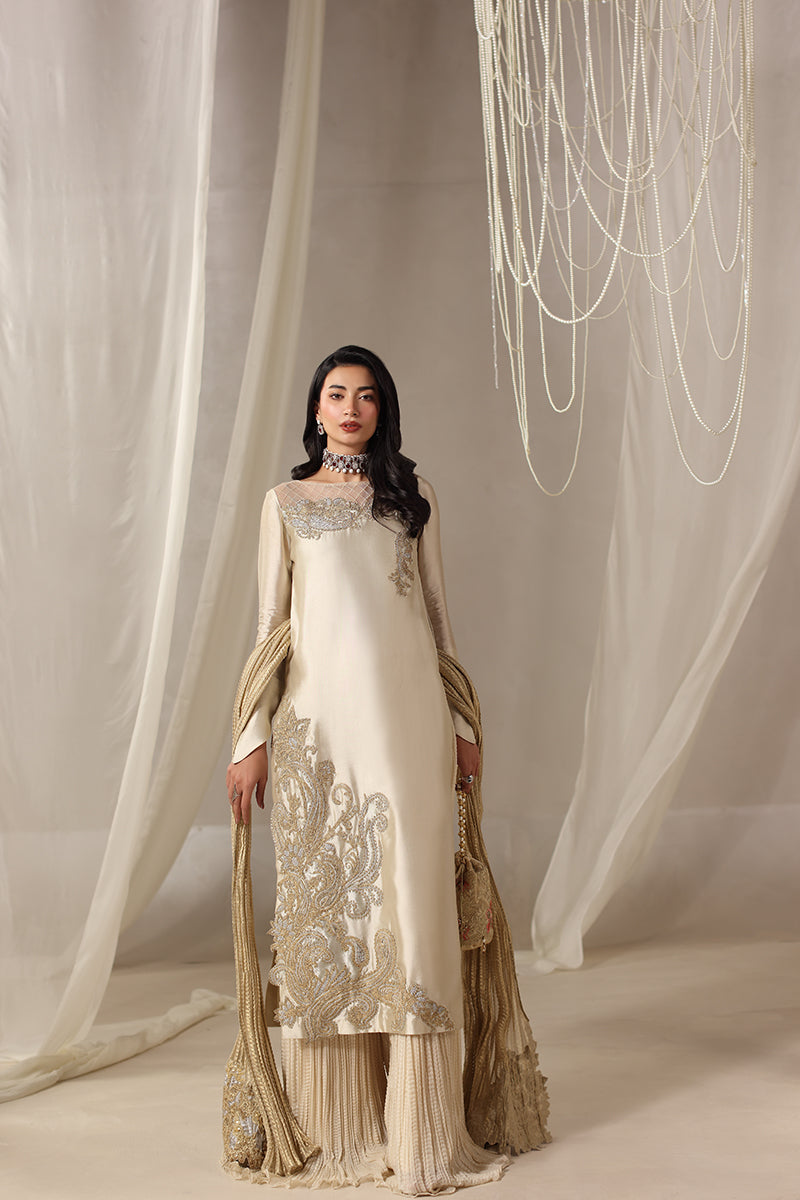 Musferah Saad - Lyra Tissue Silk Sharara For Women - 3 piece