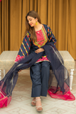 Zahra Ahmad - ST-175 - Navy Blue - Lawn - 3 Piece